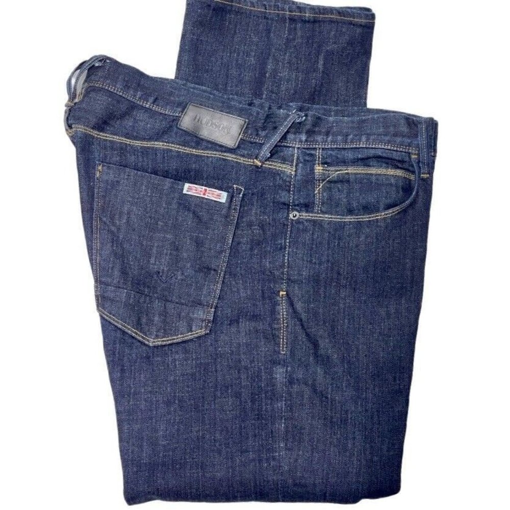 Hudson Jeans Men's Straight Dark Blue Denim Jeans